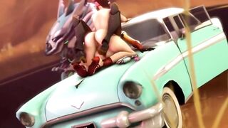 SUCKS COCK SEX IN THE CAR Overwatch Mercy FUTANARI FUCKING HARD - 3 image