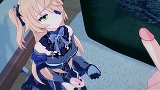 Fischl sucking dick before getting fucked missionary, Genshin Impact Hentai.