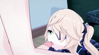 Fischl sucking dick before getting fucked missionary, Genshin Impact Hentai. - 2 image