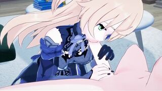 Fischl sucking dick before getting fucked missionary, Genshin Impact Hentai. - 5 image