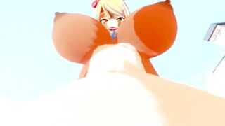 XXXmas Big Boobs Deer girl Futa Taker PoV Yiff Furry Hentai 60 FPS - 4 image