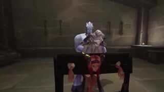 Redhead Elf has BSDM Threesome sex in a dungeon | Warcraft Parody - 6 image