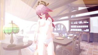 Genshin Impact Yae Miko loves morning anal - 4 image