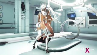 Sex android futanari plays with a sexy blonde in the sci-fi med bay - 6 image