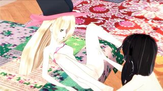 Magilou gets her pussy eaten by Velvet before getting strapon fuck - Tales of Berseria Hentai. - 4 image