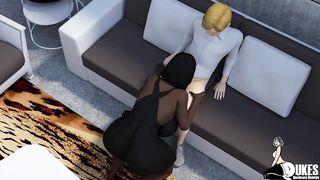 A freaky white guy gets to fuck big booty Ebony bitches all over his mansion - 6 image