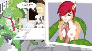 Panthea Furry Boss gets Titjob Flash Animation Sex Fuck Game 60 Fps - 7 image