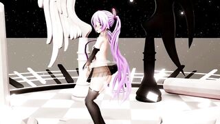 HATSUNE MIKU HENTAI MMD PROLAPSE AND PLUG UNDRESS NUDE DANCE PURPLE HAIR COLOR EDIT SMIXIX - 3 image