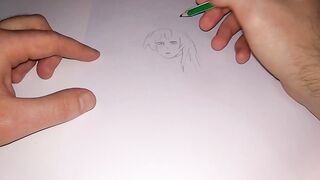 Drawing a bunny girl to traditional music - 3 image