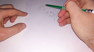 Drawing a bunny girl to traditional music - 4 image