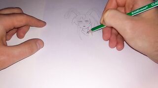 Drawing a bunny girl to traditional music - 5 image