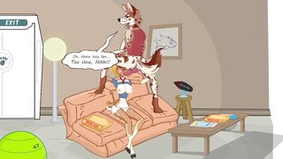 Panthea Furry Blowjob Cumshot Face & Tits At Pizza Party Flash Animation Sex Fuck Game 60 Fps - 6 image