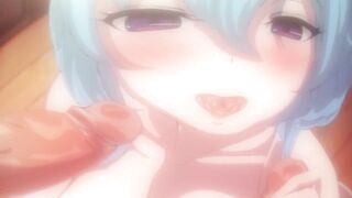 CHICA DE CABELLO AZUL CHUPANDO 2 PENES - 2 image