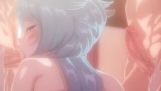 CHICA DE CABELLO AZUL CHUPANDO 2 PENES - 4 image