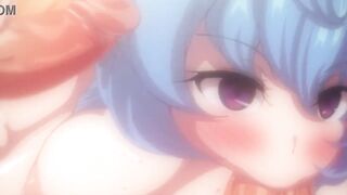 CHICA DE CABELLO AZUL CHUPANDO 2 PENES - 7 image