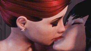 3D Futanari Animation, Anal Creampie - Redhead Shemale fucks Brunette's Ass - 4 image