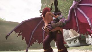 Illidan Stormrage stand lift and carry fucks a hot redhead elf : Warcraft Parody - 5 image