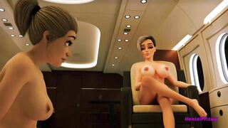 Futanari MILF Fuck In Airplane And Cum In Ass [ 3D Hentai ] - 10 image