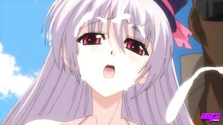 Aya realizes what she needs: a DP that turns into a public bukkake orgy - hentai pros - 7 image