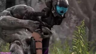 Halo Fucking Big Monster In Field - 1 image