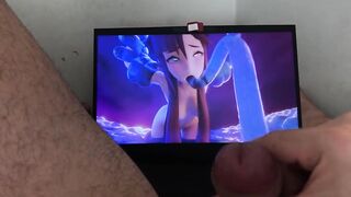 Guy look at Genshin Impact Mona's Hentai with big dick and enjoy pleasure - 8 image