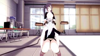 Ayaka and Mona having fun on the playground Genshin Impact :) - 5 image