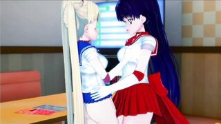 Sailor Moon gets her pussy eaten by Sailor Mars, trib orgasm. - 2 image