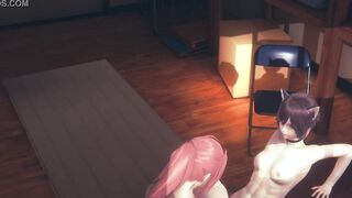 Uncensored Hentai - Kana the cat Girl FUcked Twice - Japanese Asian Manga Anime Game Porn - 6 image