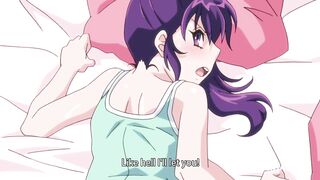 Cute hentai beauty with purple hair enjoys sex (uncensored) - 4 image