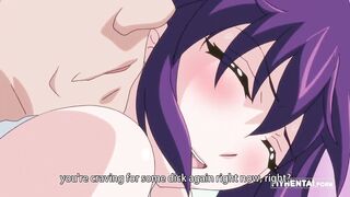 Cute hentai beauty with purple hair enjoys sex (uncensored) - 8 image