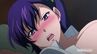 Purple Haired Busty Girl Loves Big Cock [UNCENSORED HENTAI] - 1 image