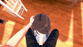 Mika gets a POV facial before getting fucked doggystyle - Girls und Panzer Hentai - 3 image