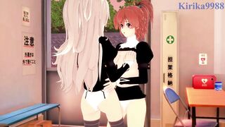 Shizuma Hanazono and Nagisa Aoi have lesbian play in the infirmary. - Strawberry Panic Hentai - 3 image