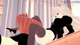 Shizuma Hanazono and Nagisa Aoi have lesbian play in the infirmary. - Strawberry Panic Hentai - 5 image