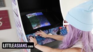 Little Asians - Petite Asian Cutie Vina Sky With Pink Hair Lost Game And Gets Her Tiny Pussy Drilled - 2 image