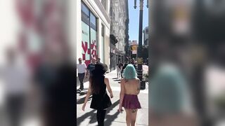 Walking down a busy sidewalk topless with lilglitterbitch and shygoth - 10 image