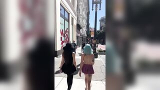 Walking down a busy sidewalk topless with lilglitterbitch and shygoth - 9 image