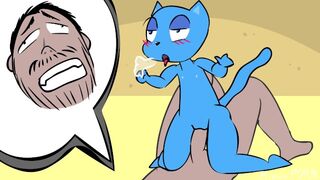 Sexy Blue Cat Furry Fucks Human Dick! Rule34 Original Animation - 1 image