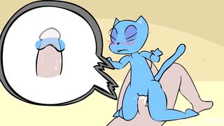 Sexy Blue Cat Furry Fucks Human Dick! Rule34 Original Animation - 5 image