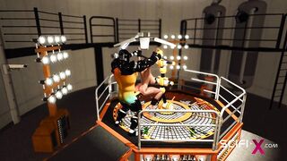 A sexy hot cuffed ebony gets fucked hard by a sex cyborg - 8 image