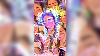 Psychedelic Animated Blowjob Compilation with Anime Girl that is OBSESSED with BBC - 5 image