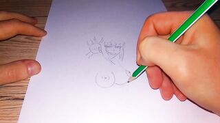 Naked Anime girl trains stretching - 5 image