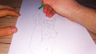 Naked Anime girl trains stretching - 9 image