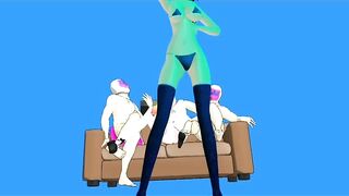 Two dick and pussy fingrinig hot