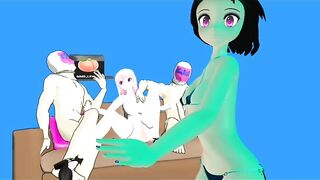 Two dick and pussy fingrinig hot