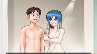 Summertime Saga - Goth girlfriend gets fucked in the shower by a huge dick ( Eve scene) - 2 image