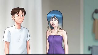 Summertime Saga - Goth girlfriend gets fucked in the shower by a huge dick ( Eve scene) - 9 image