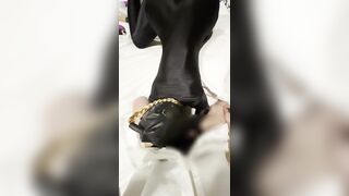 Cute Japanese beauties in rubber suits suck big cocks and cum repeatedly with toys in their pussies - 2 image