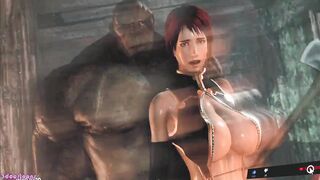 DEAD OR ALIVE honora Resident evil 2 fucked by huge ass of giant monster huge penis p4