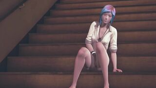 Chloe Price masturbates on the stairs at school - 3 image